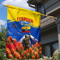 Ecuador Independence Day August 10 Garden Flag Patriotic Heritage Virgin Statue And Soldier