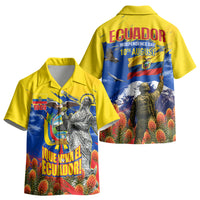 Ecuador Independence Day August 10 Kid Hawaiian Shirt Patriotic Heritage Virgin Statue And Soldier