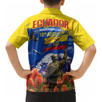 Ecuador Independence Day August 10 Kid Hawaiian Shirt Patriotic Heritage Virgin Statue And Soldier