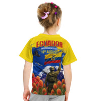 Ecuador Independence Day August 10 Kid T Shirt Patriotic Heritage Virgin Statue And Soldier