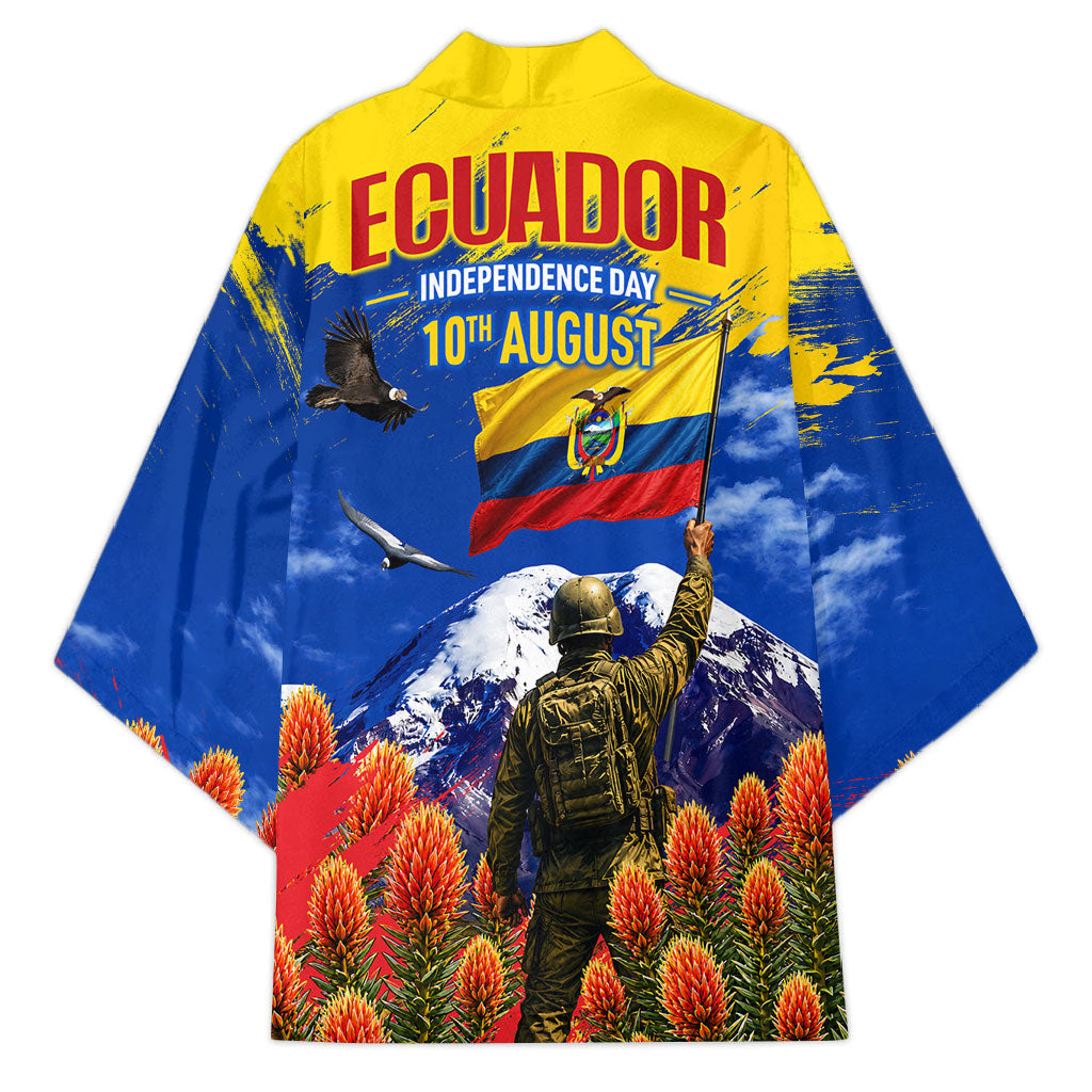 Ecuador Independence Day August 10 Kimono Patriotic Heritage Virgin Statue And Soldier