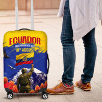 Ecuador Independence Day August 10 Luggage Cover Patriotic Heritage Virgin Statue And Soldier