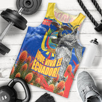Ecuador Independence Day August 10 Men Tank Top Patriotic Heritage Virgin Statue And Soldier