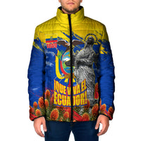 Ecuador Independence Day August 10 Padded Jacket Patriotic Heritage Virgin Statue And Soldier
