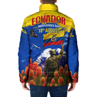 Ecuador Independence Day August 10 Padded Jacket Patriotic Heritage Virgin Statue And Soldier