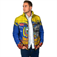 Ecuador Independence Day August 10 Padded Jacket Patriotic Heritage Virgin Statue And Soldier