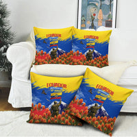 Ecuador Independence Day August 10 Pillow Cover Patriotic Heritage Virgin Statue And Soldier