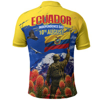 Ecuador Independence Day August 10 Polo Shirt Patriotic Heritage Virgin Statue And Soldier