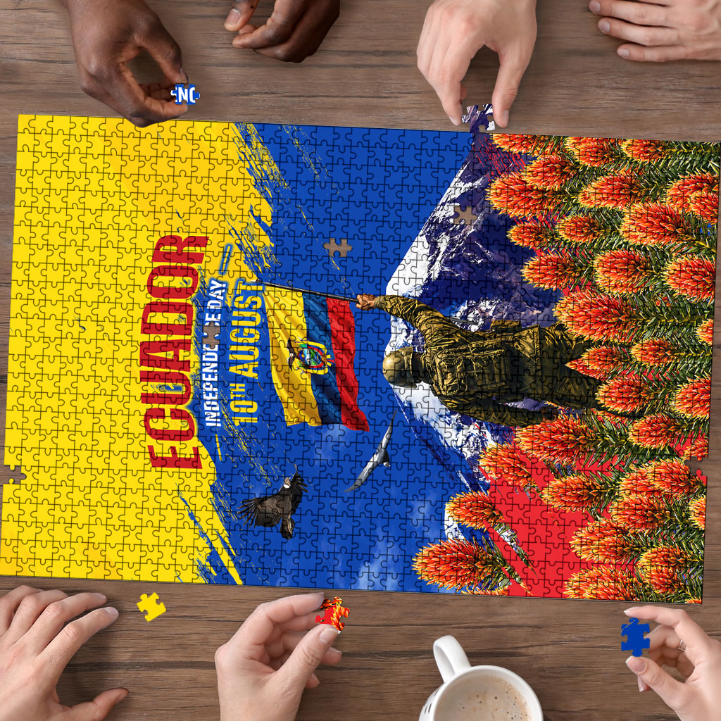 Ecuador Independence Day August 10 Puzzle Patriotic Heritage Virgin Statue And Soldier