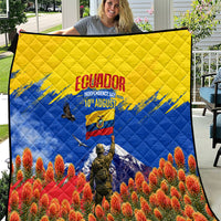 Ecuador Independence Day August 10 Quilt Patriotic Heritage Virgin Statue And Soldier