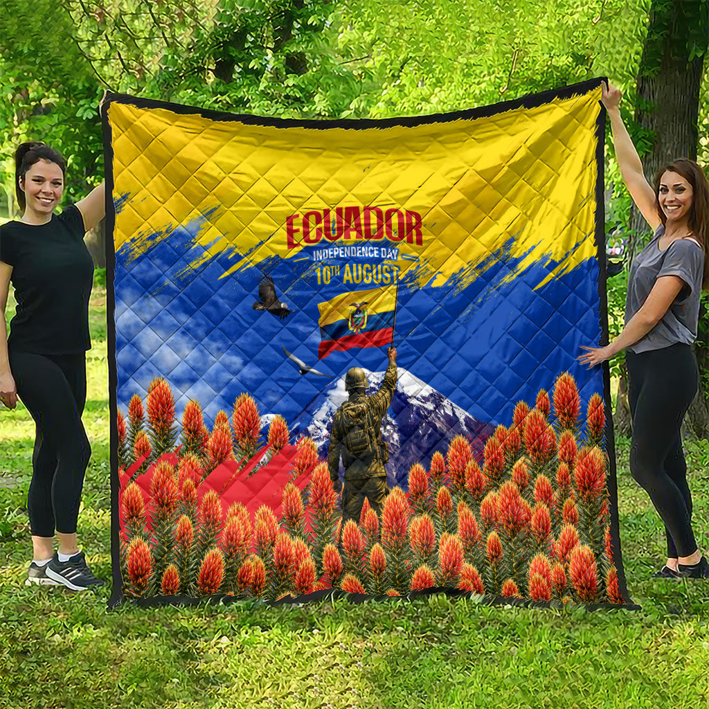 Ecuador Independence Day August 10 Quilt Patriotic Heritage Virgin Statue And Soldier