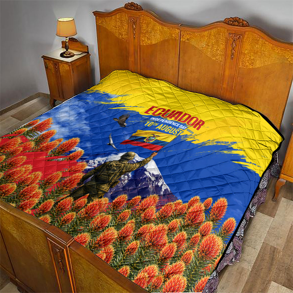 Ecuador Independence Day August 10 Quilt Patriotic Heritage Virgin Statue And Soldier