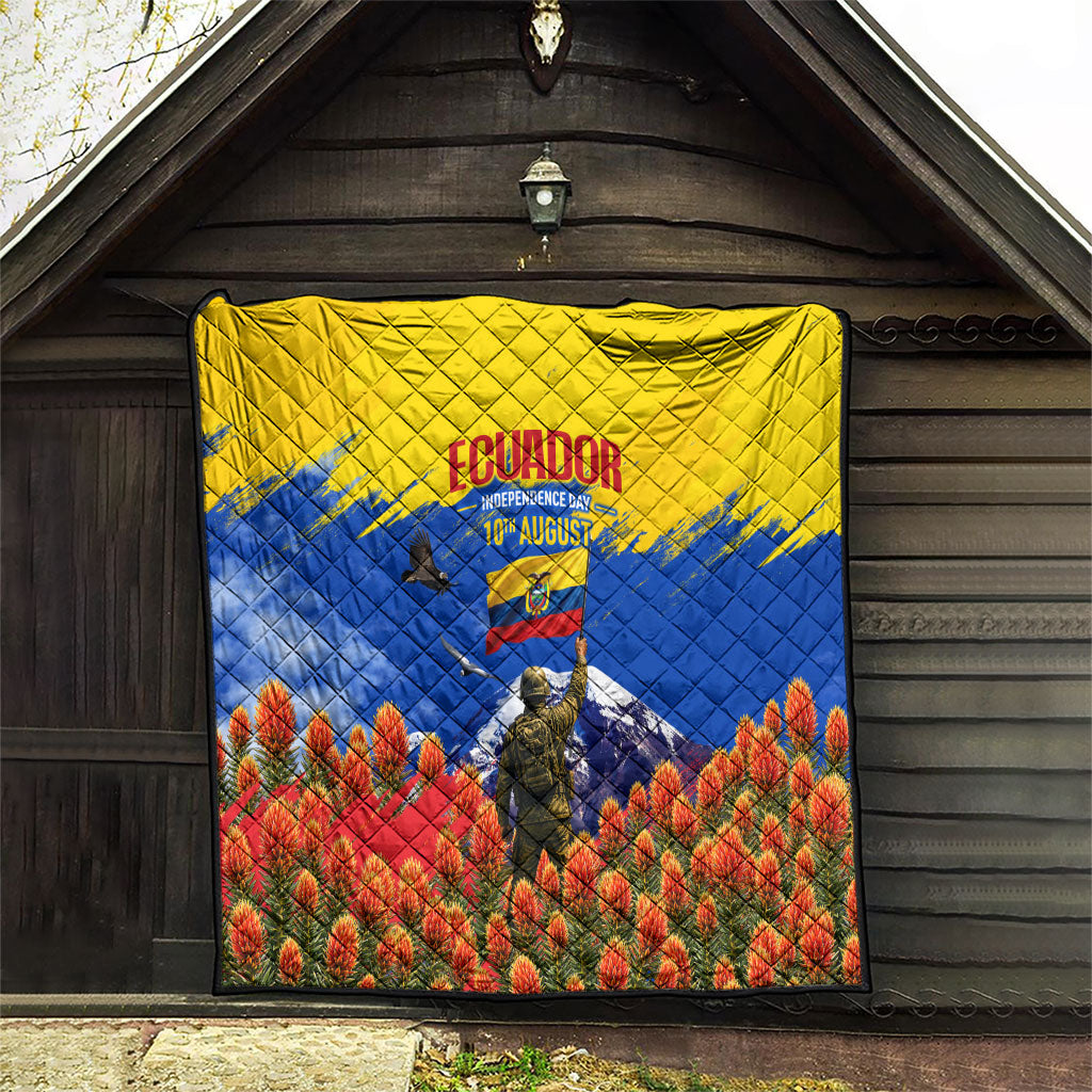 Ecuador Independence Day August 10 Quilt Patriotic Heritage Virgin Statue And Soldier