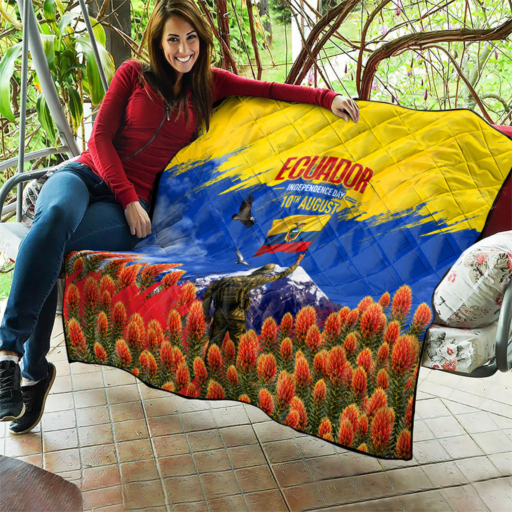 Ecuador Independence Day August 10 Quilt Patriotic Heritage Virgin Statue And Soldier