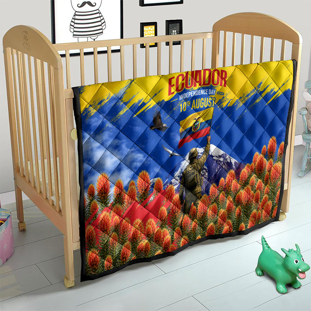 Ecuador Independence Day August 10 Quilt Patriotic Heritage Virgin Statue And Soldier