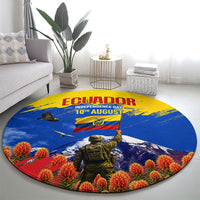 Ecuador Independence Day August 10 Round Carpet Patriotic Heritage Virgin Statue And Soldier