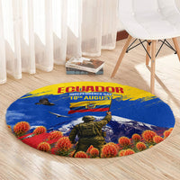 Ecuador Independence Day August 10 Round Carpet Patriotic Heritage Virgin Statue And Soldier