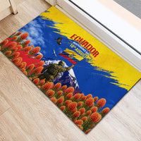 Ecuador Independence Day August 10 Rubber Doormat Patriotic Heritage Virgin Statue And Soldier