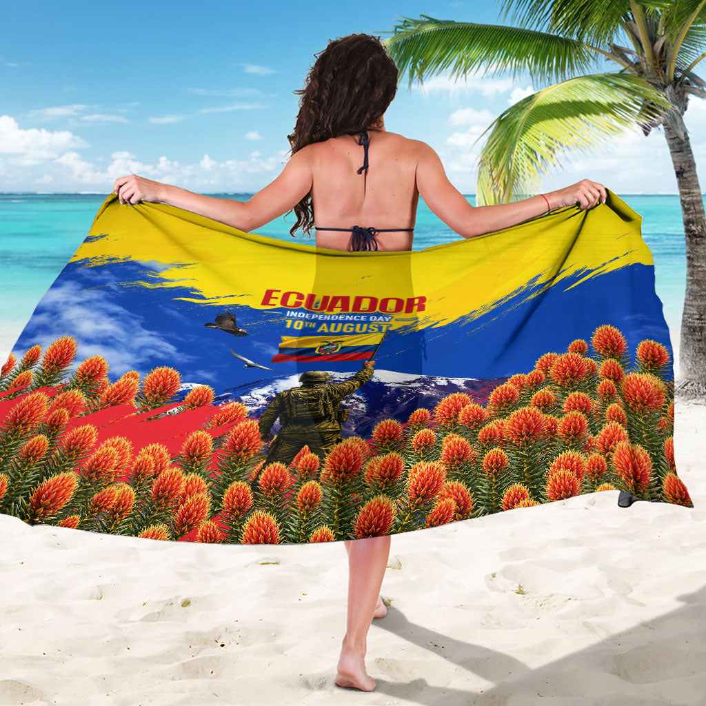 Ecuador Independence Day August 10 Sarong Patriotic Heritage Virgin Statue And Soldier