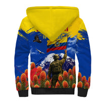 Ecuador Independence Day August 10 Sherpa Hoodie Patriotic Heritage Virgin Statue And Soldier