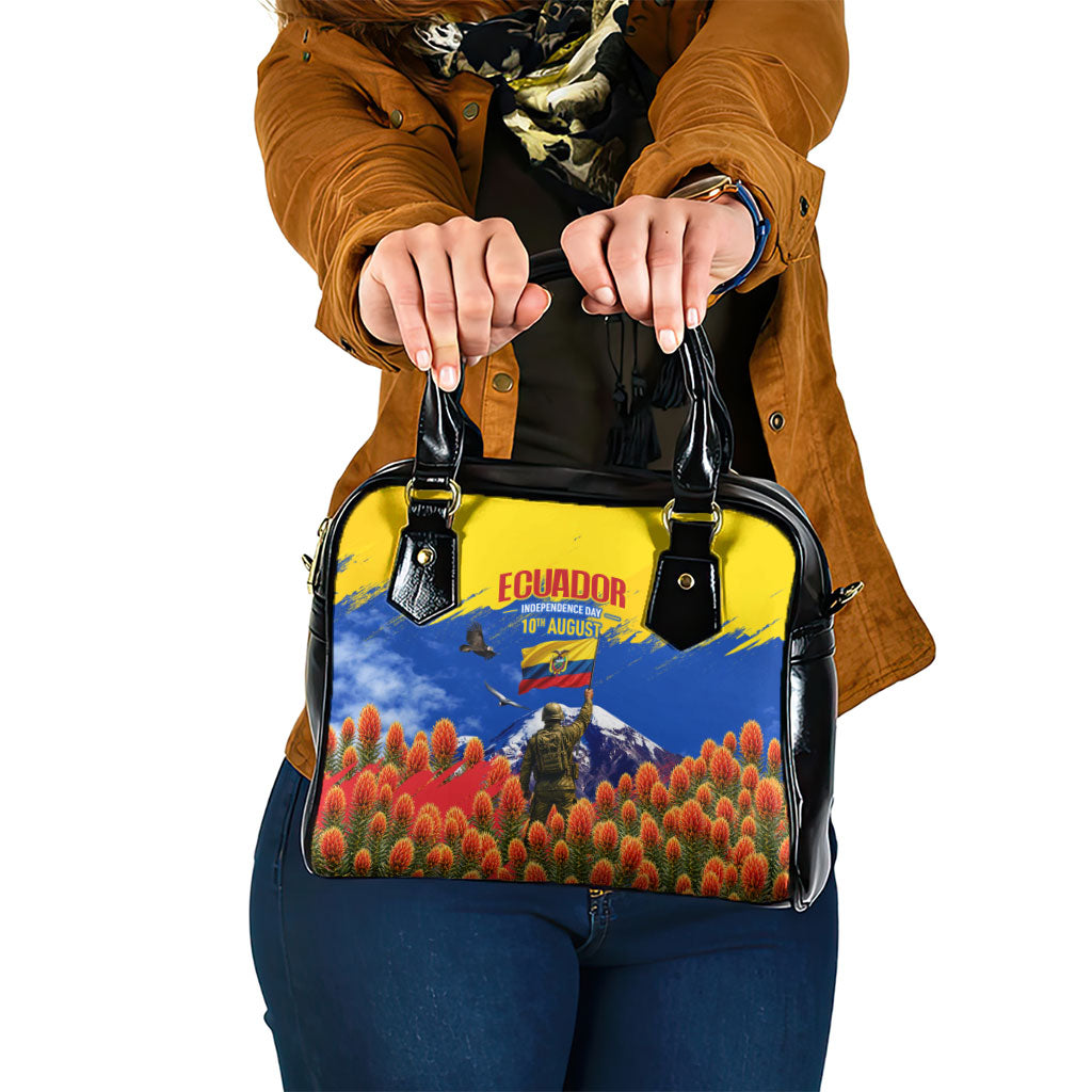 Ecuador Independence Day August 10 Shoulder Handbag Patriotic Heritage Virgin Statue And Soldier