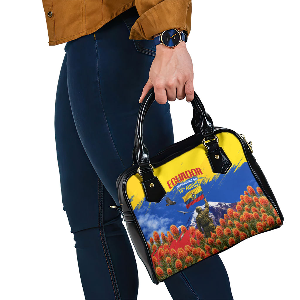 Ecuador Independence Day August 10 Shoulder Handbag Patriotic Heritage Virgin Statue And Soldier