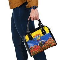 Ecuador Independence Day August 10 Shoulder Handbag Patriotic Heritage Virgin Statue And Soldier