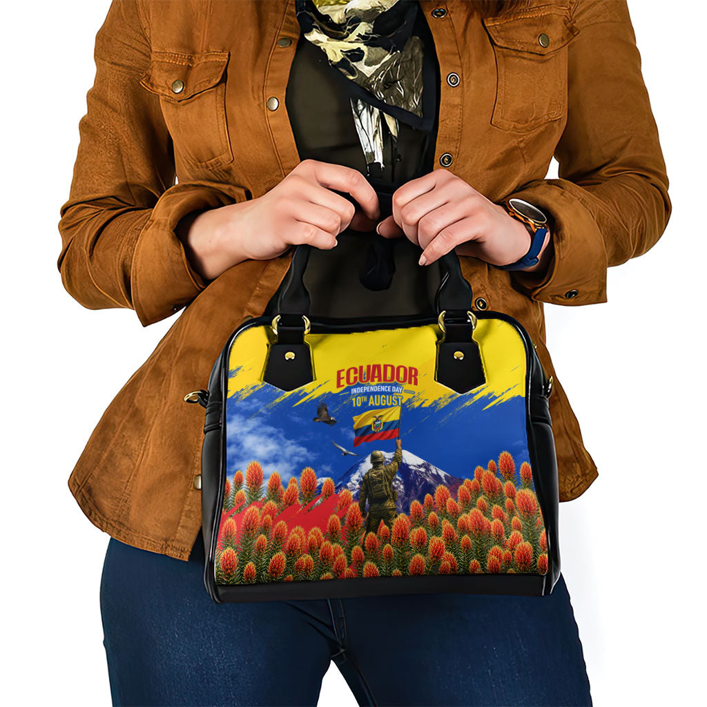Ecuador Independence Day August 10 Shoulder Handbag Patriotic Heritage Virgin Statue And Soldier