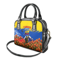 Ecuador Independence Day August 10 Shoulder Handbag Patriotic Heritage Virgin Statue And Soldier
