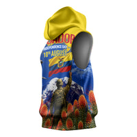 Ecuador Independence Day August 10 Sleeveless Hoodie Patriotic Heritage Virgin Statue And Soldier
