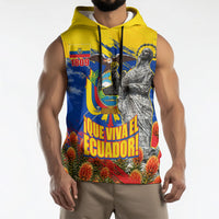Ecuador Independence Day August 10 Sleeveless Hoodie Patriotic Heritage Virgin Statue And Soldier