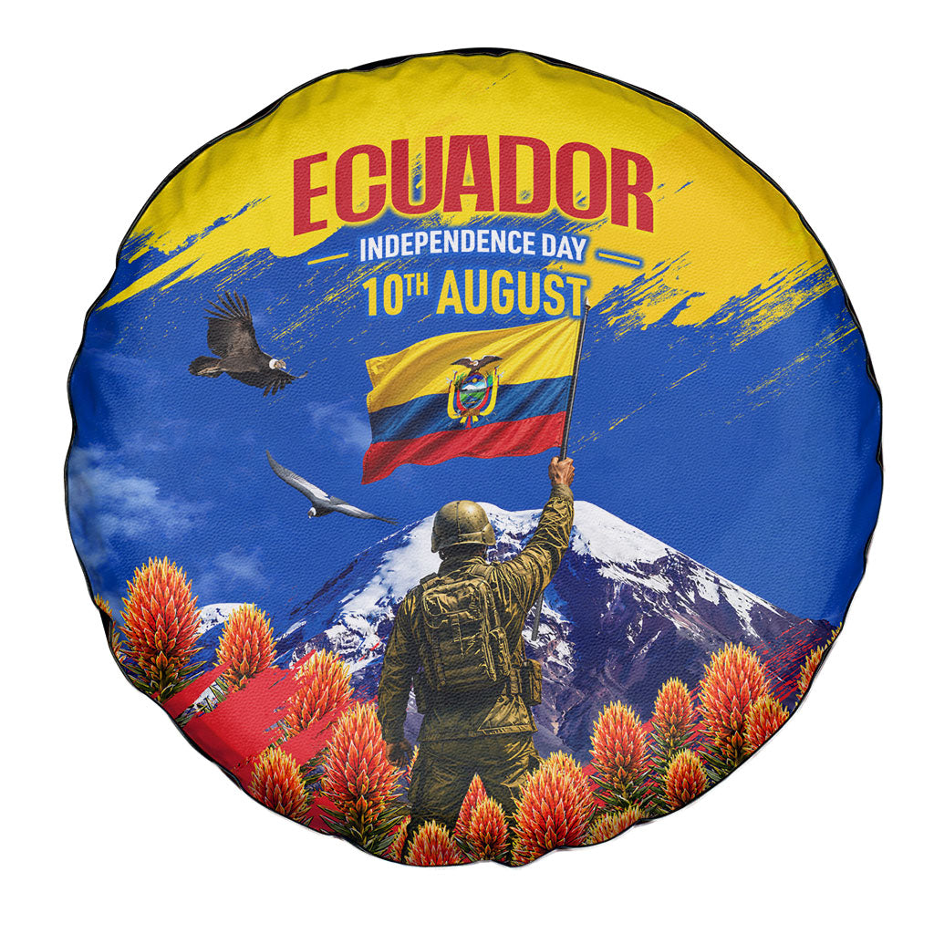 Ecuador Independence Day August 10 Spare Tire Cover Patriotic Heritage Virgin Statue And Soldier