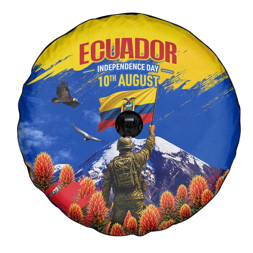 Ecuador Independence Day August 10 Spare Tire Cover Patriotic Heritage Virgin Statue And Soldier