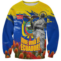 Ecuador Independence Day August 10 Sweatshirt Patriotic Heritage Virgin Statue And Soldier