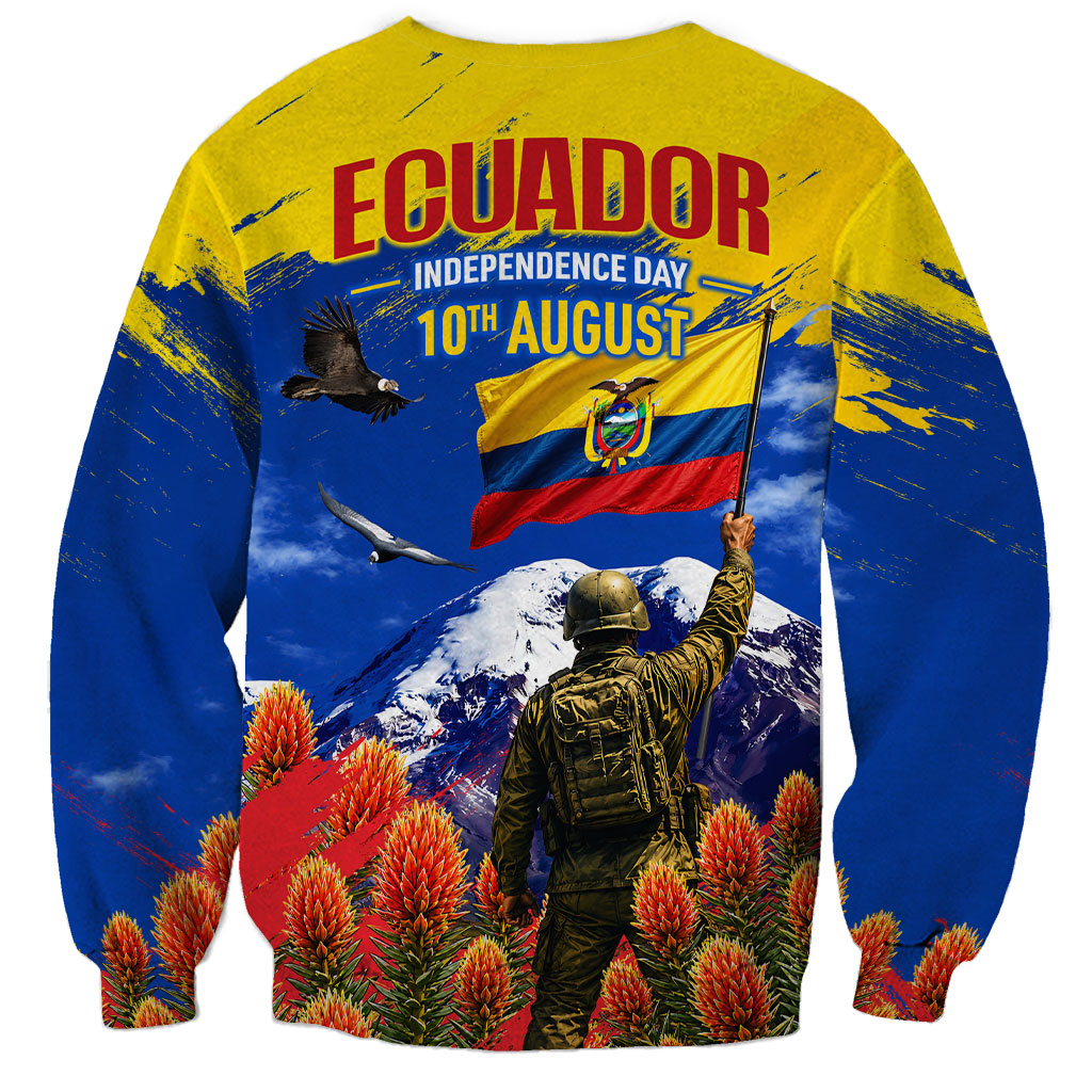 Ecuador Independence Day August 10 Sweatshirt Patriotic Heritage Virgin Statue And Soldier