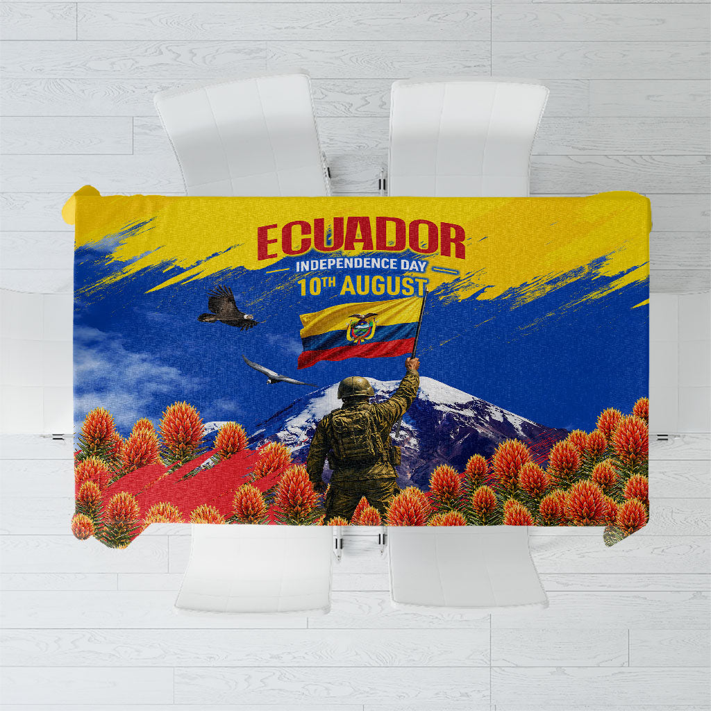 Ecuador Independence Day August 10 Tablecloth Patriotic Heritage Virgin Statue And Soldier