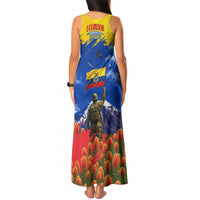 Ecuador Independence Day August 10 Tank Maxi Dress Patriotic Heritage Virgin Statue And Soldier