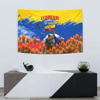Ecuador Independence Day August 10 Tapestry Patriotic Heritage Virgin Statue And Soldier