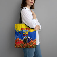 Ecuador Independence Day August 10 Tote Bag Patriotic Heritage Virgin Statue And Soldier