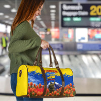 Ecuador Independence Day August 10 Travel Bag Patriotic Heritage Virgin Statue And Soldier