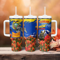 Ecuador Independence Day August 10 Tumbler With Handle Patriotic Heritage Virgin Statue And Soldier