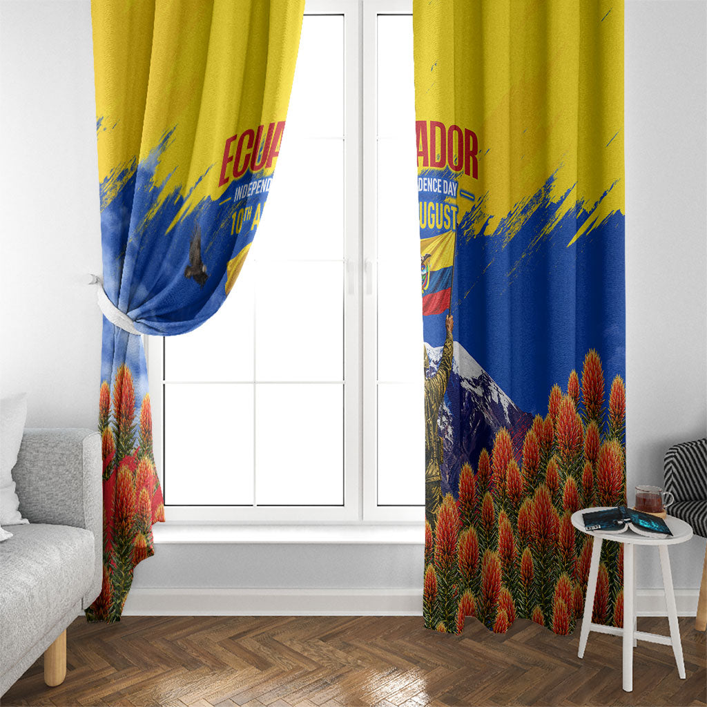 Ecuador Independence Day August 10 Window Curtain Patriotic Heritage Virgin Statue And Soldier