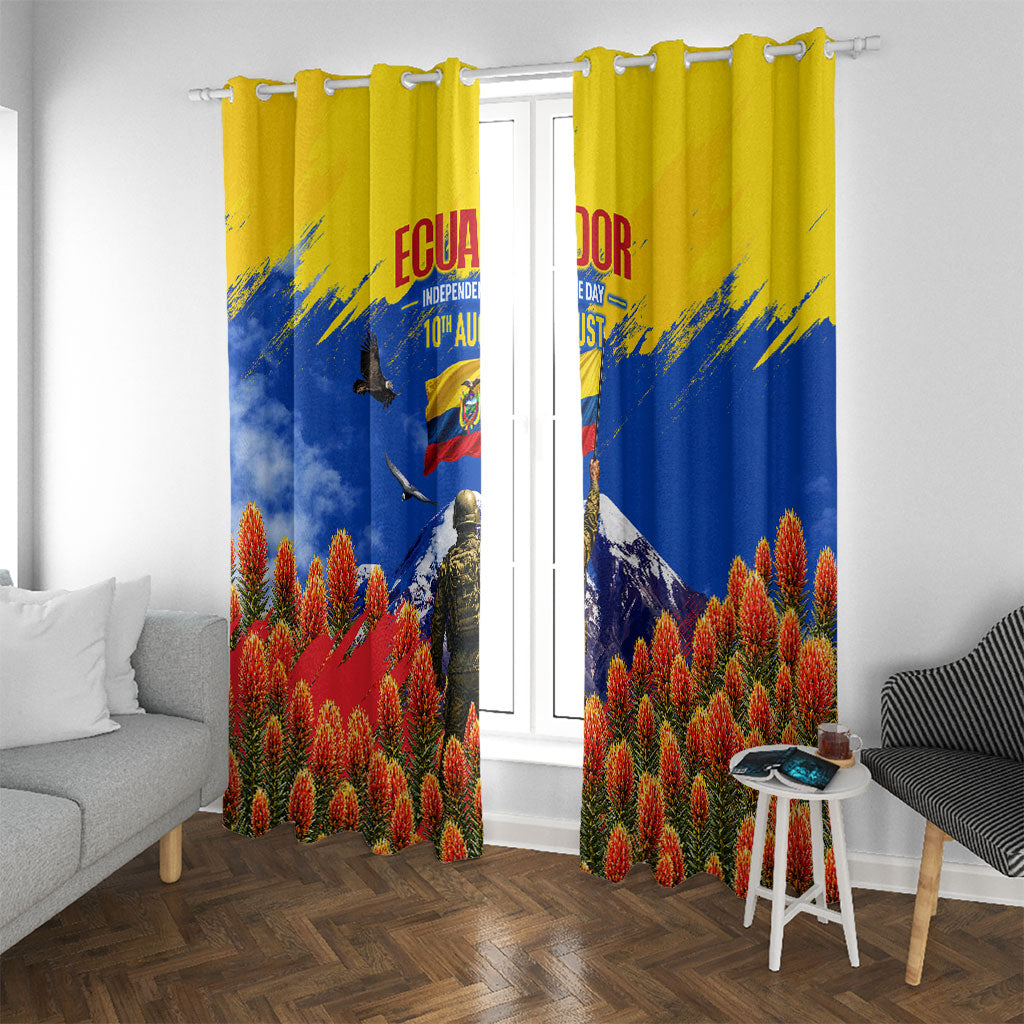 Ecuador Independence Day August 10 Window Curtain Patriotic Heritage Virgin Statue And Soldier
