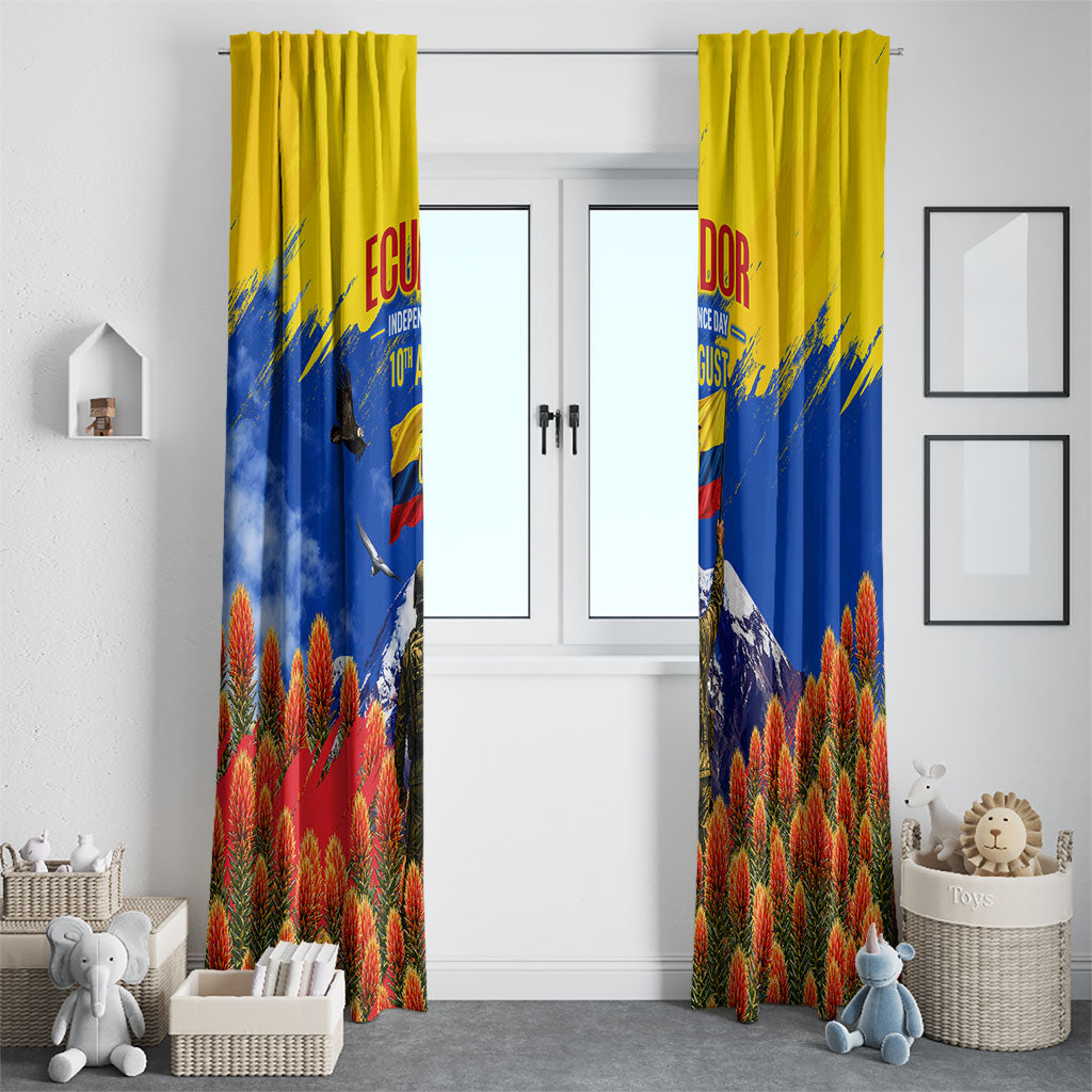 Ecuador Independence Day August 10 Window Curtain Patriotic Heritage Virgin Statue And Soldier