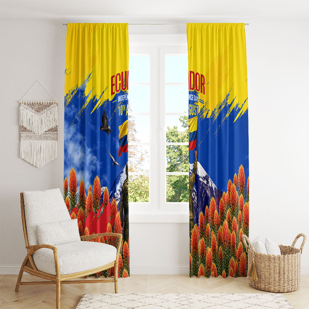 Ecuador Independence Day August 10 Window Curtain Patriotic Heritage Virgin Statue And Soldier