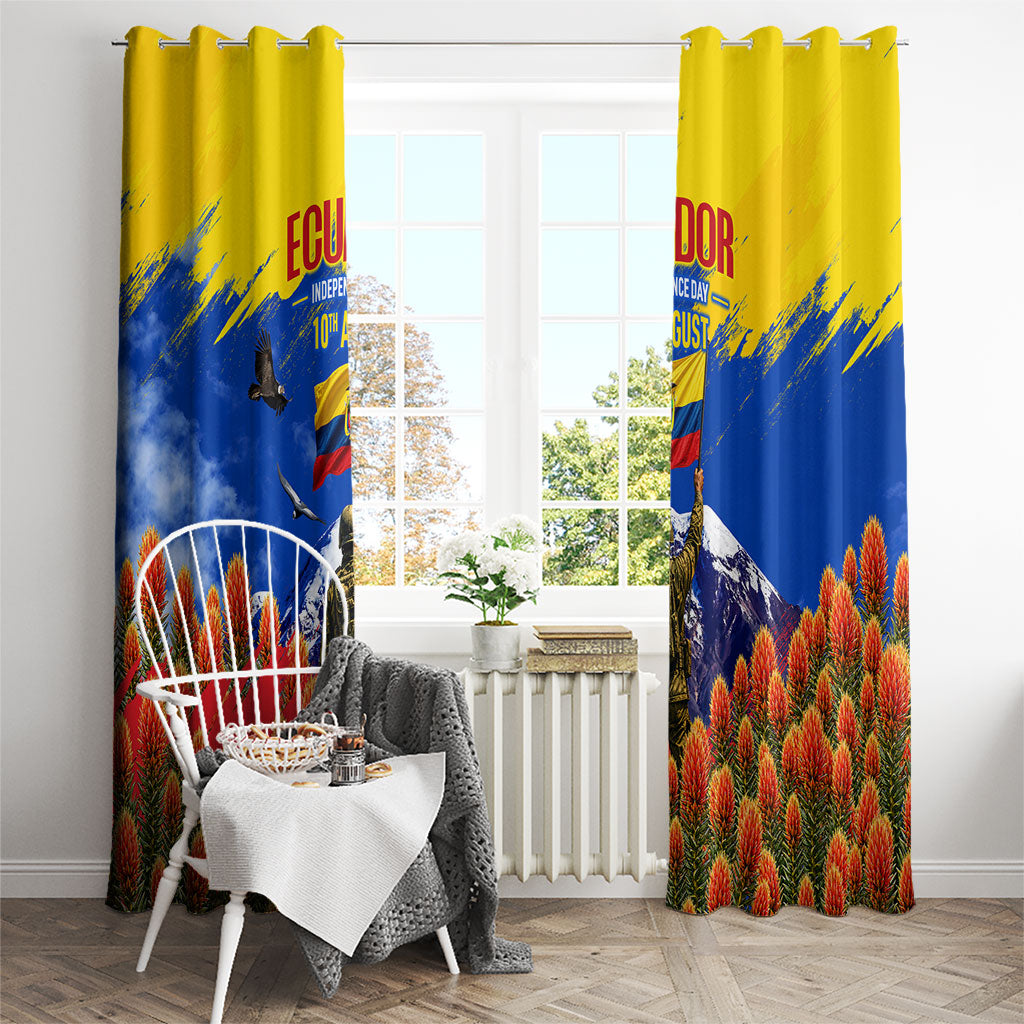 Ecuador Independence Day August 10 Window Curtain Patriotic Heritage Virgin Statue And Soldier
