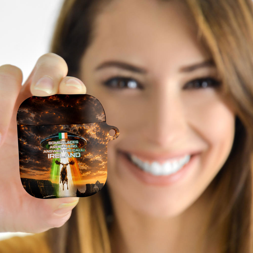 Ireland UFO AirPods Case Irish Landscape Answer The Call