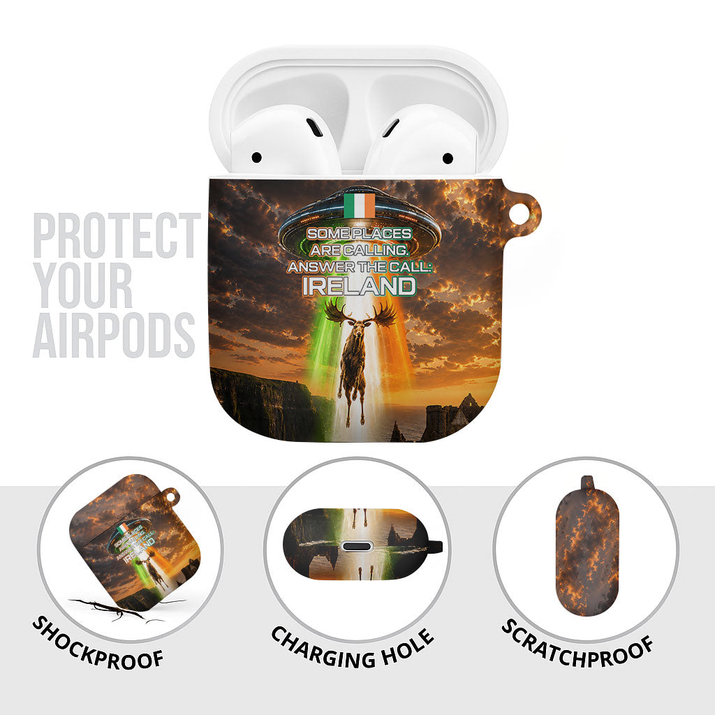 Ireland UFO AirPods Case Irish Landscape Answer The Call