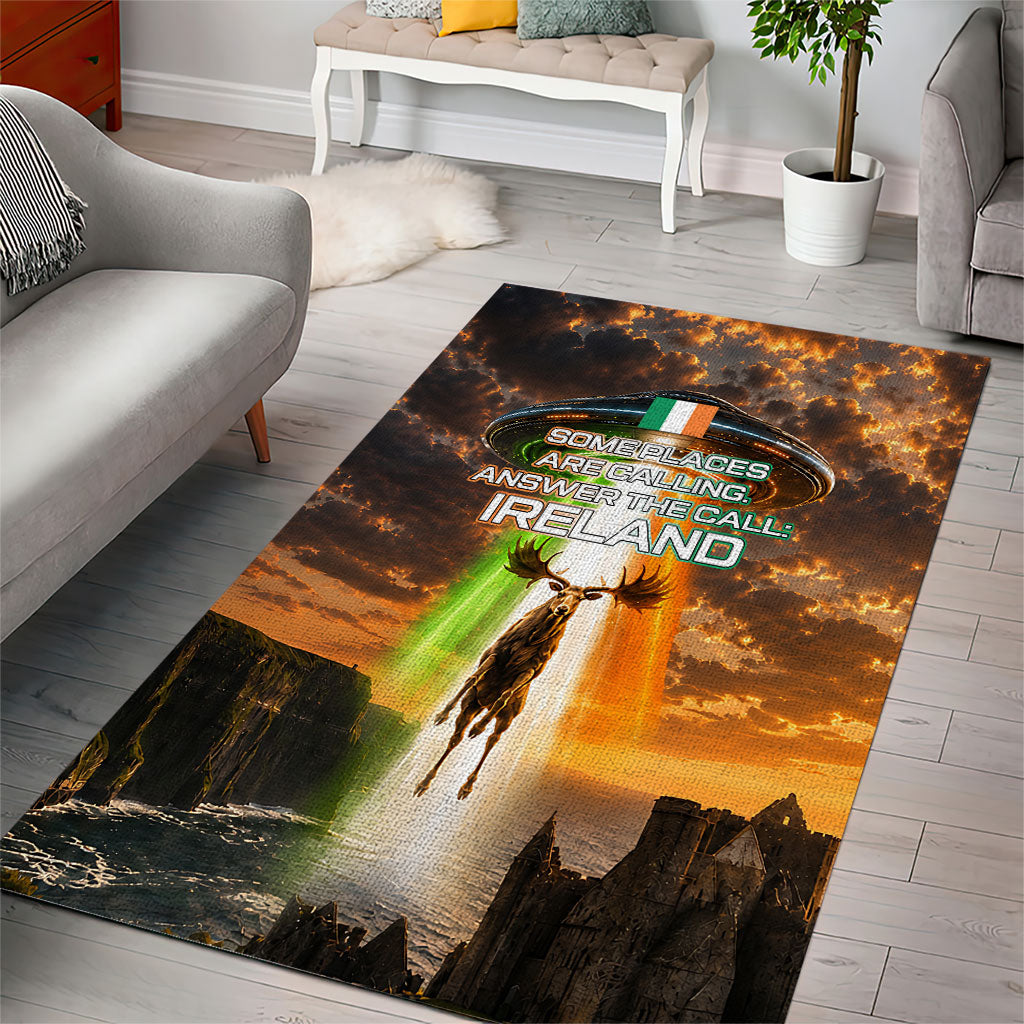 Ireland UFO Area Rug Irish Landscape Answer The Call