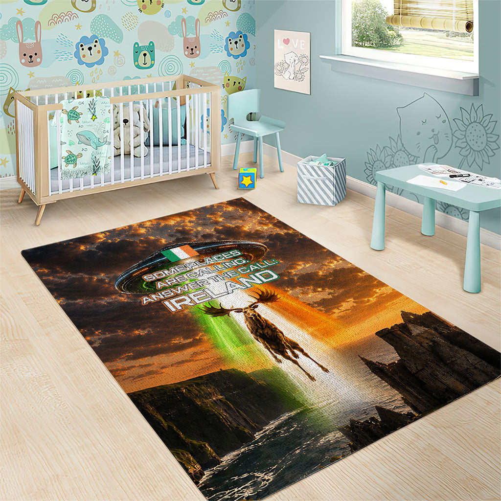 Ireland UFO Area Rug Irish Landscape Answer The Call